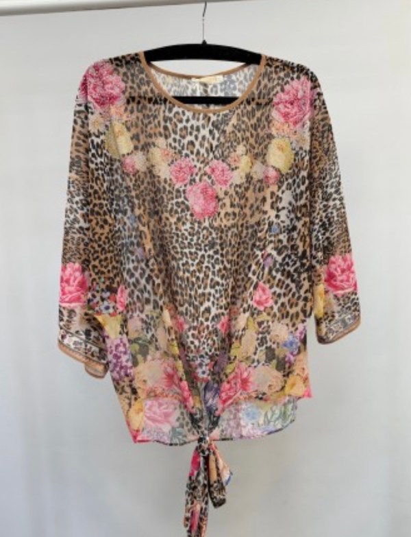 Malissa J Flower leopard print top