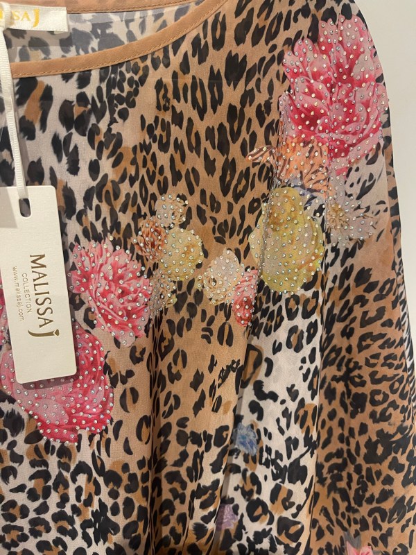 Malissa J Flower leopard print top