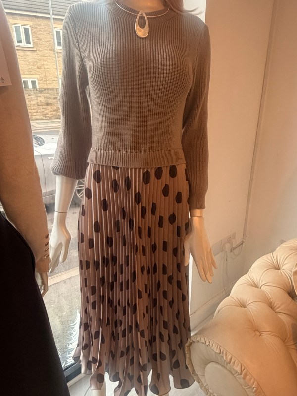 Champagne spot Jumper dress