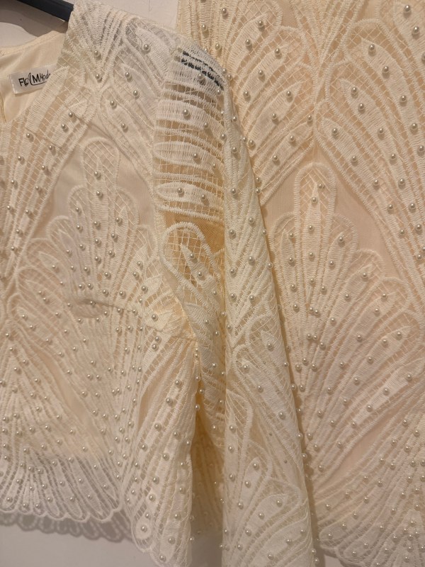 2 piece lace/pearl skirt & top