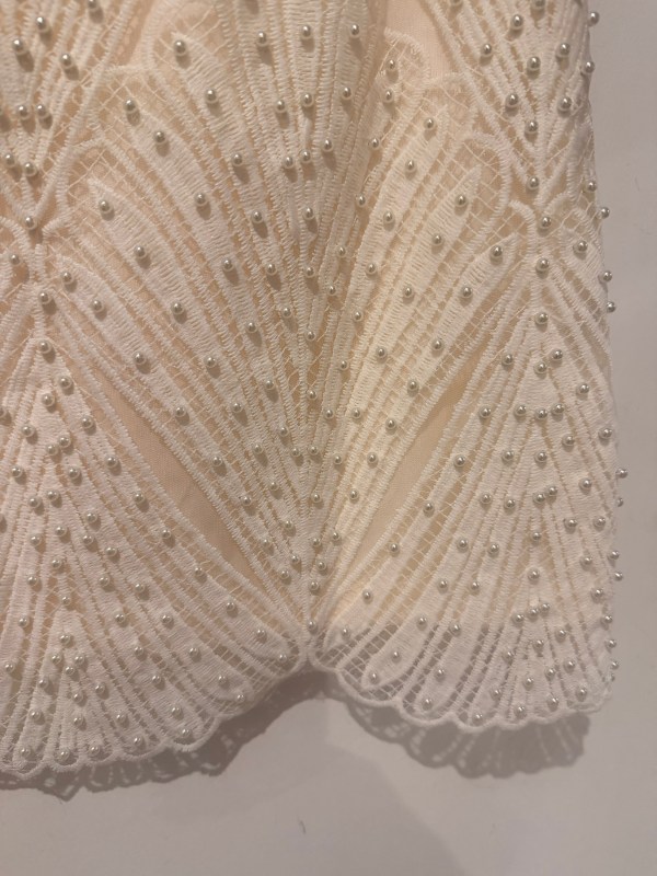 2 piece lace/pearl skirt & top